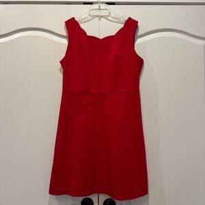 The Limited Red Scalloped Neck Dress NWT Size 14‎